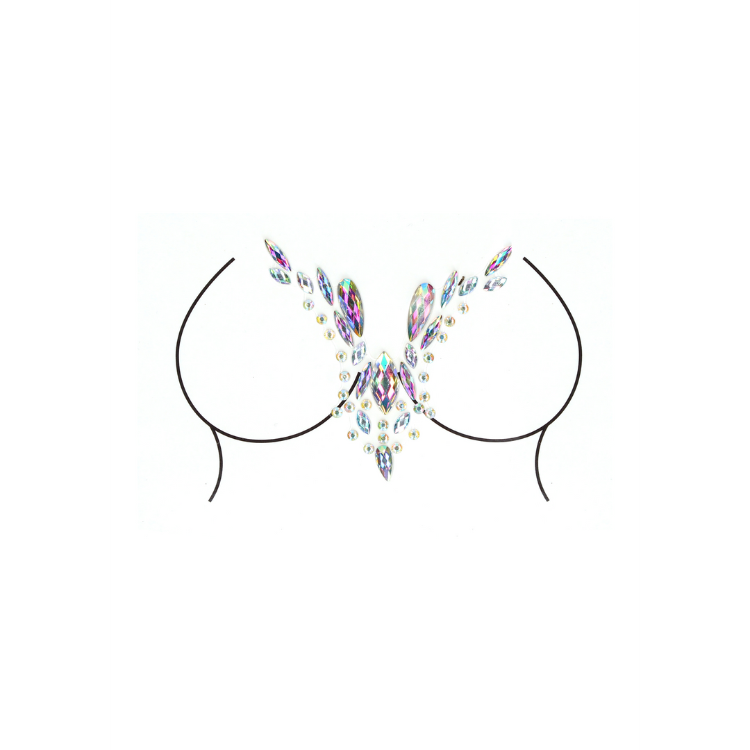 Kiss Garterbelt and Dazzling Deep-V Cleavage Sticker - One Size - Multicolor
