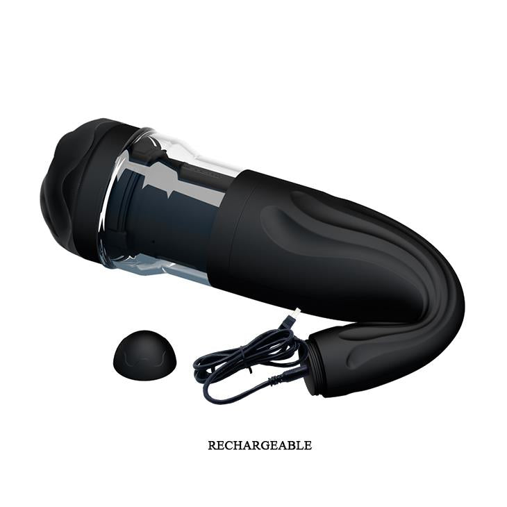 Masturbator Breton 4 Funktionen – wiederaufladbar, vibrierend, schwarz | Pretty Love