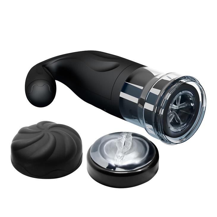 Masturbator Breton 4 Funktionen – wiederaufladbar, vibrierend, schwarz | Pretty Love