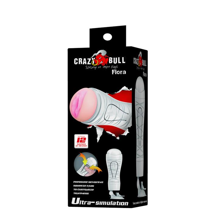 Masturbador Flora 12 funciones – recargable, vibrador, nude | Crazy Bull