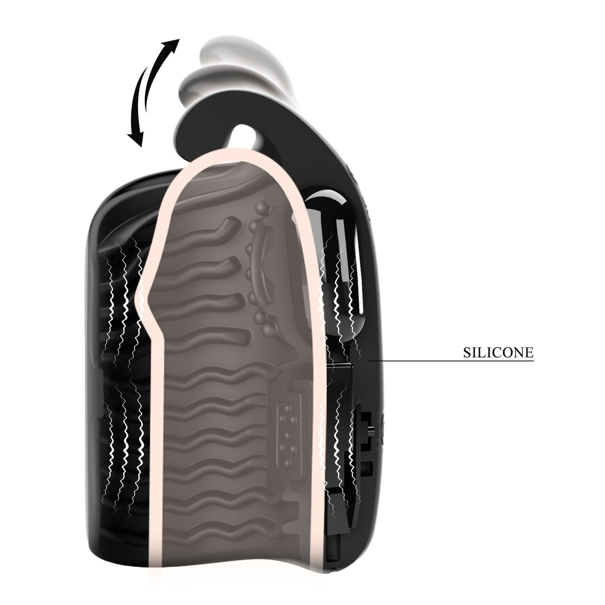 Masturbatore Glans Trainer 10 funzioni – ricaricabile, vibrante, nero | Pretty Love