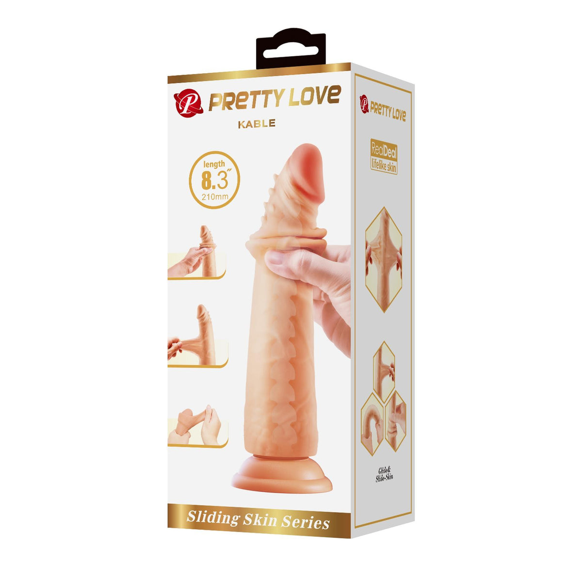 Dildo realista Kable 8.3 base – com ventosa, nude BW-007006NRG | Pretty Love