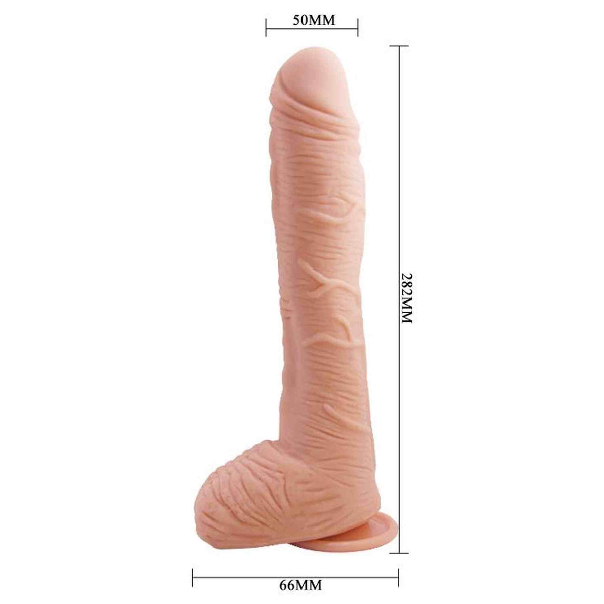 Dildo realista Alex 11 – com ventosa, vibratório, nude | Baile