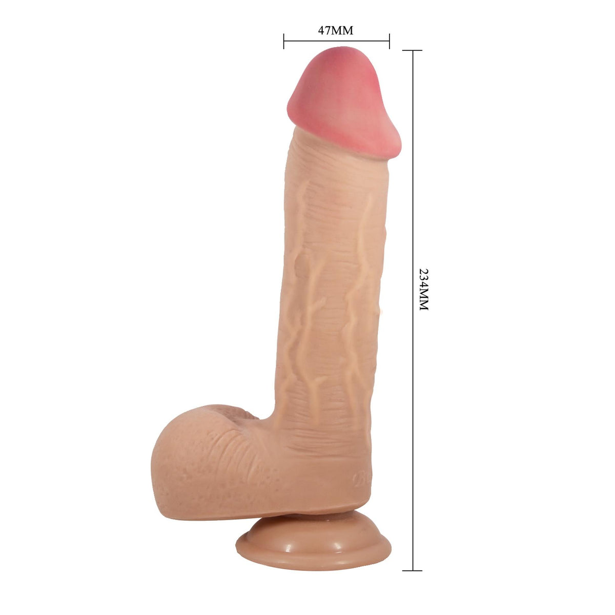 Realistischer Dildo base – mit Saugnapf, vibrierend, hautfarben BW-008040LP | Baile