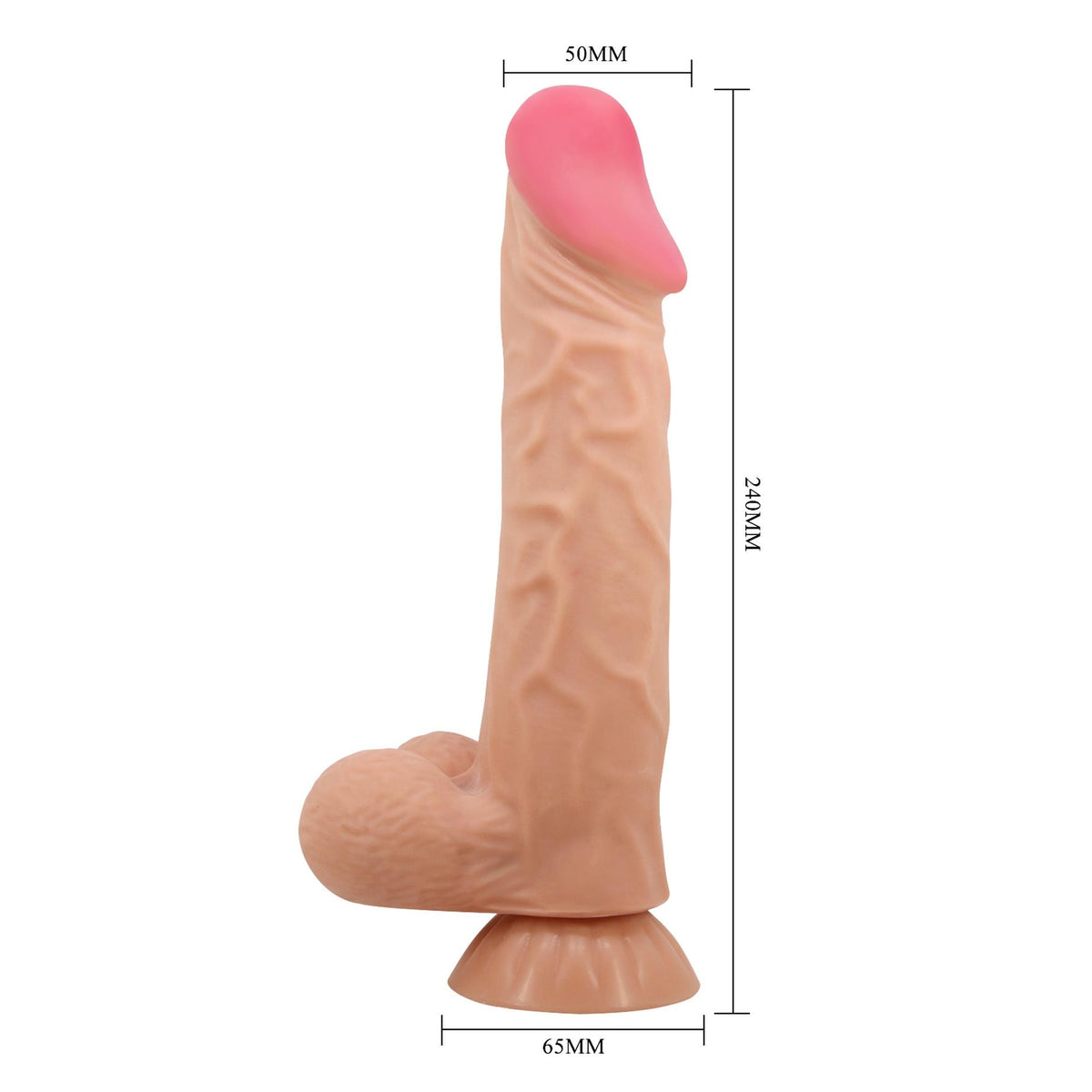 Consolador realista base – con ventosa, vibrador, nude BW-008104NRG | Baile