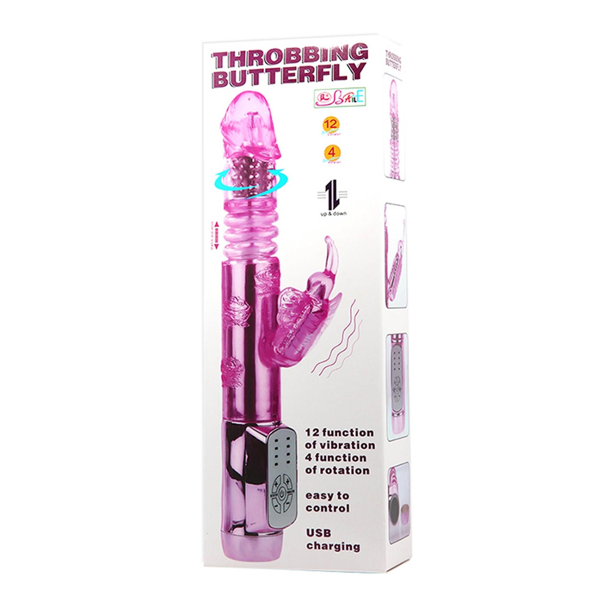 BAILE - THROBBING BUTTERFLY, 12 vibration functions 4 rotation functions Thrusting