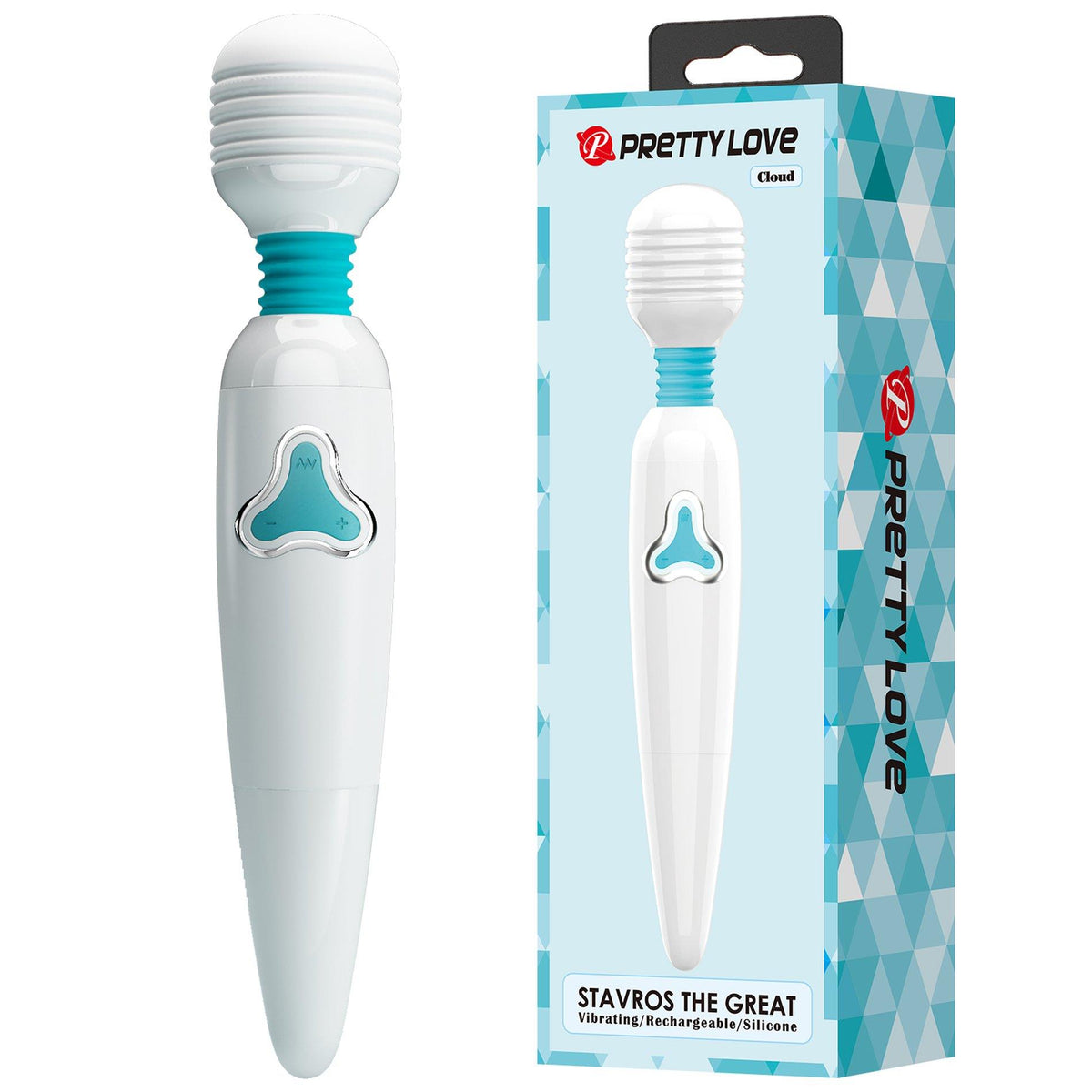 Wand massager Cloud Stavros The Great 7 functions – rechargeable, white | Pretty Love