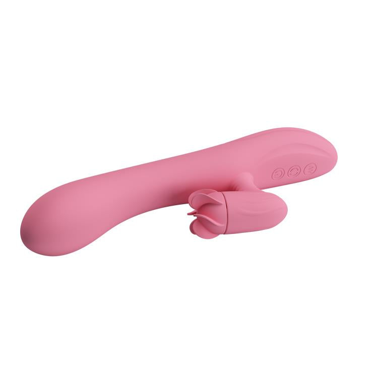 Vibratore rabbit Gina 4 – ricaricabile, rotante, rosa | Pretty Love