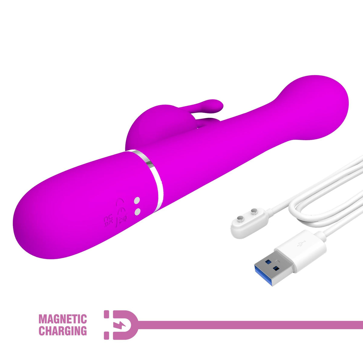 Vibrador rabbit Dejon Twinkled Tenderness 7 funções – com impulso, rotativo, fúcsia | Pretty Love