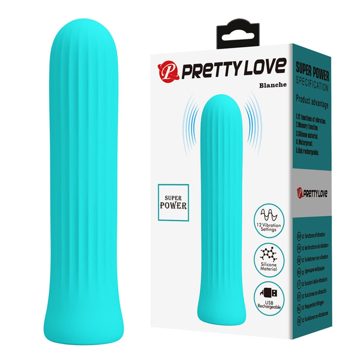 Vibrador clássico Essence Bw-500019-1 12 velocidades – recarregável, azul claro | Baile