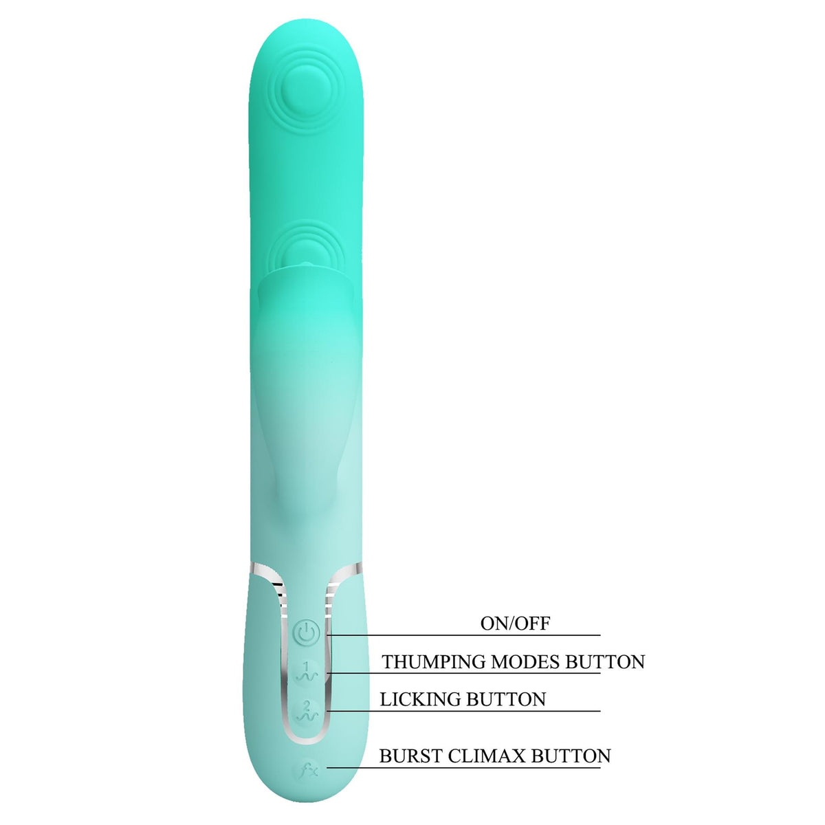 Rabbit-Vibrator Gigi 7 thumping licking – wiederaufladbar, hellblau | Pretty Love