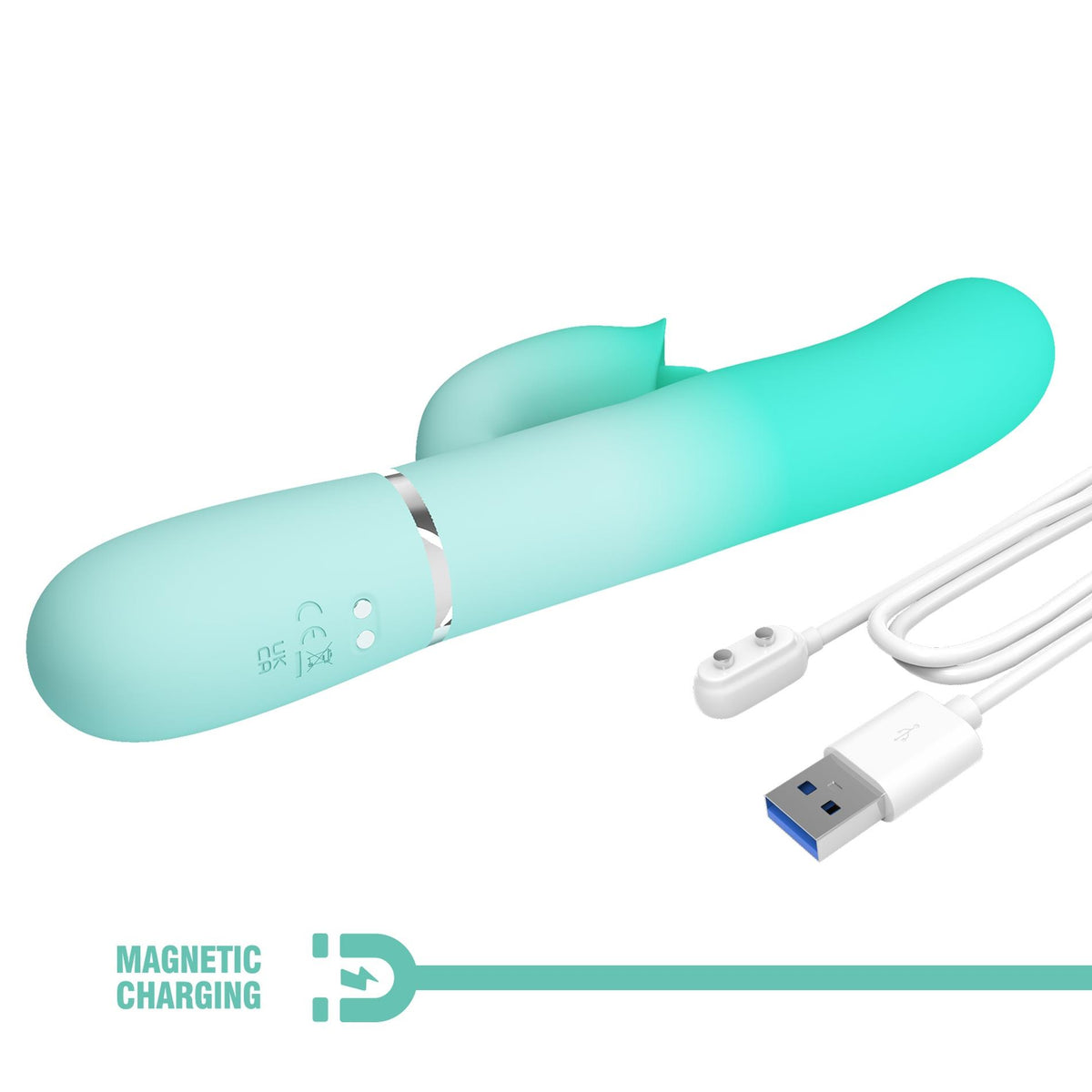 Rabbit-Vibrator Gigi 7 thumping licking – wiederaufladbar, hellblau | Pretty Love