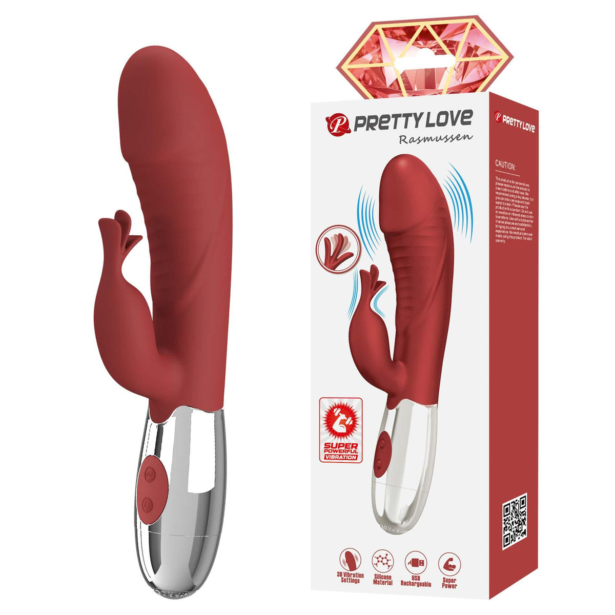 Vibratore rabbit Rasmussen 30 funzioni | Pretty Love