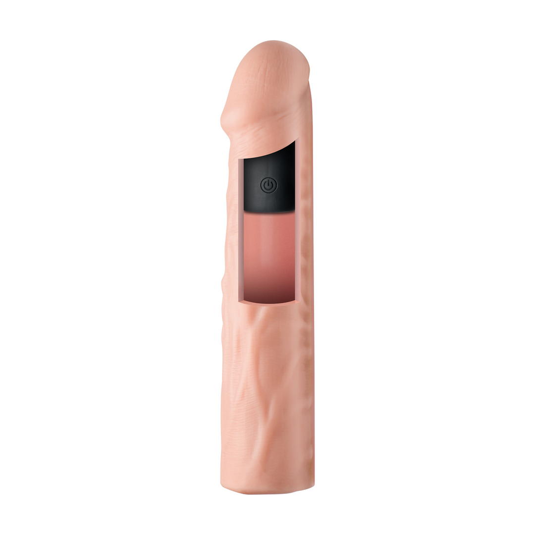 Capa para pénis Enhancers 7 funções – com controlo remoto, nude | Curve Toys