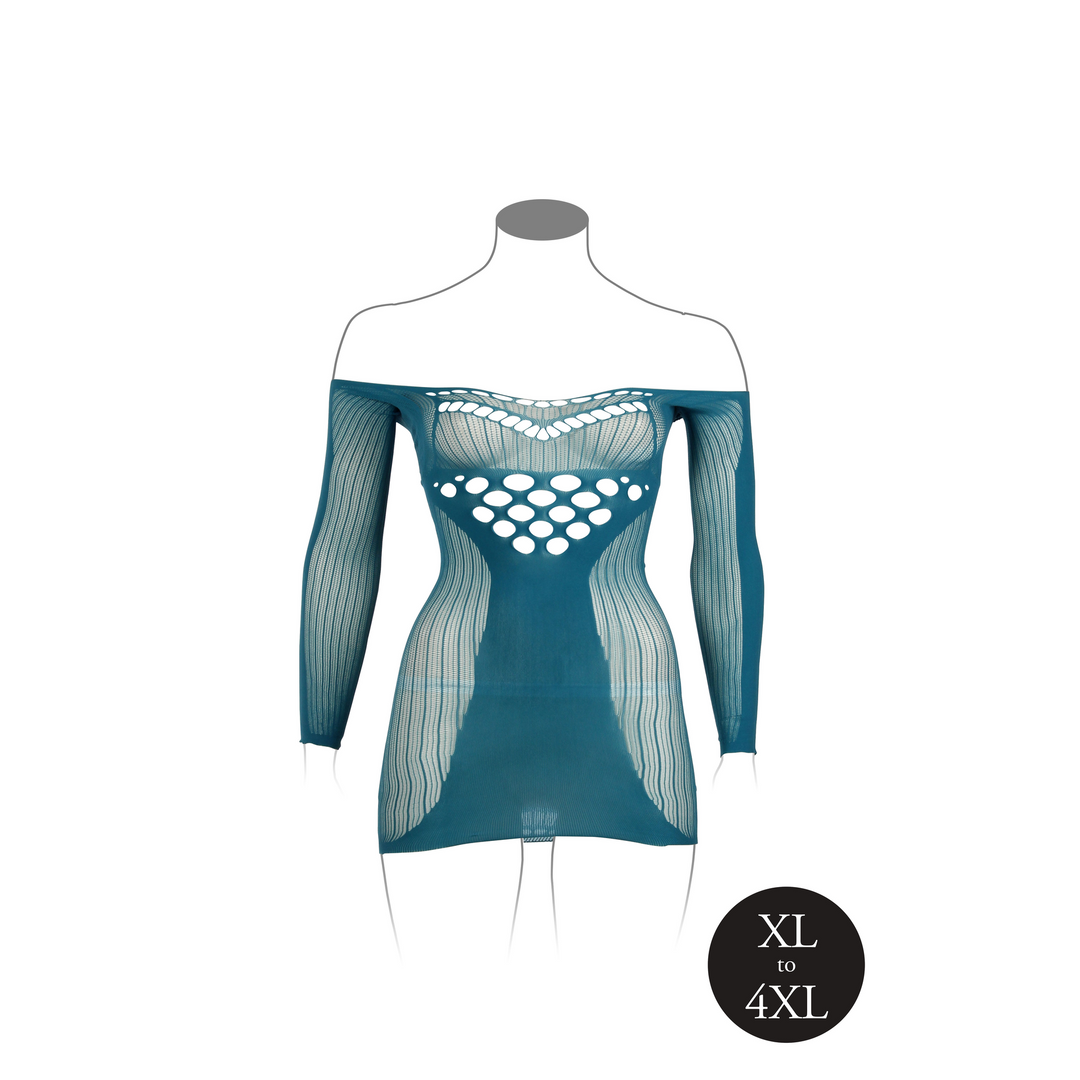 Vestido Sleeved Queen – tamanhos grandes, azul | Le Désir