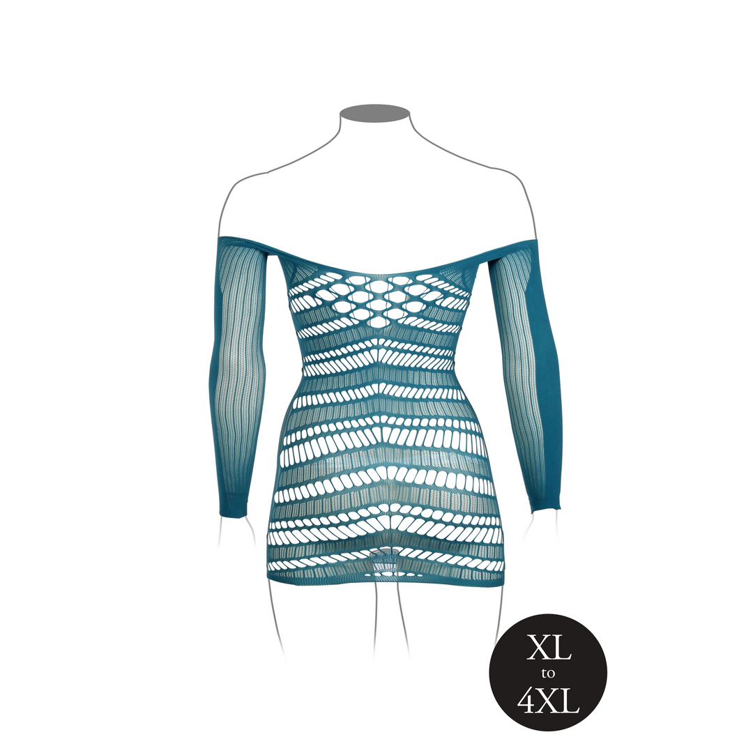 Vestido Sleeved Queen – tamanhos grandes, azul | Le Désir