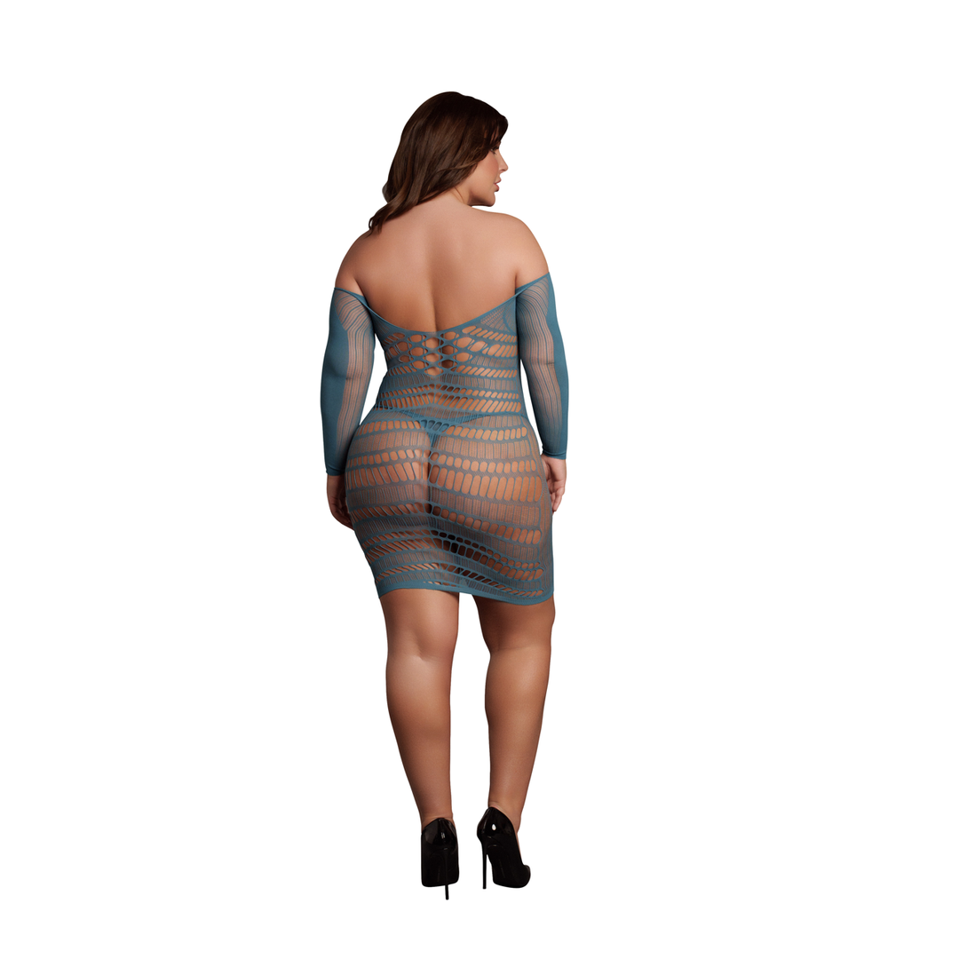 Vestido Sleeved Queen – tamanhos grandes, azul | Le Désir