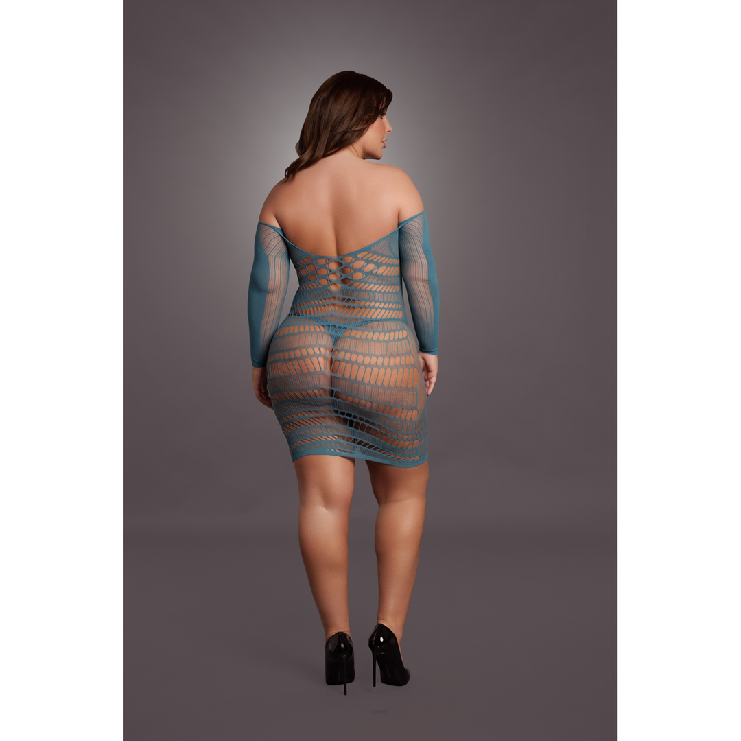 Vestido Sleeved Queen – tamanhos grandes, azul | Le Désir