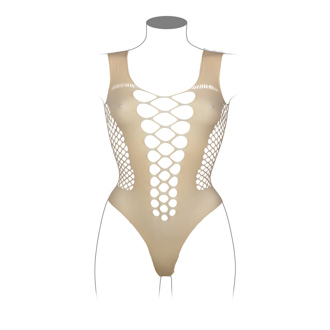 Body Neck Opaque Panels Queen – tamanhos grandes, nude | Le Désir