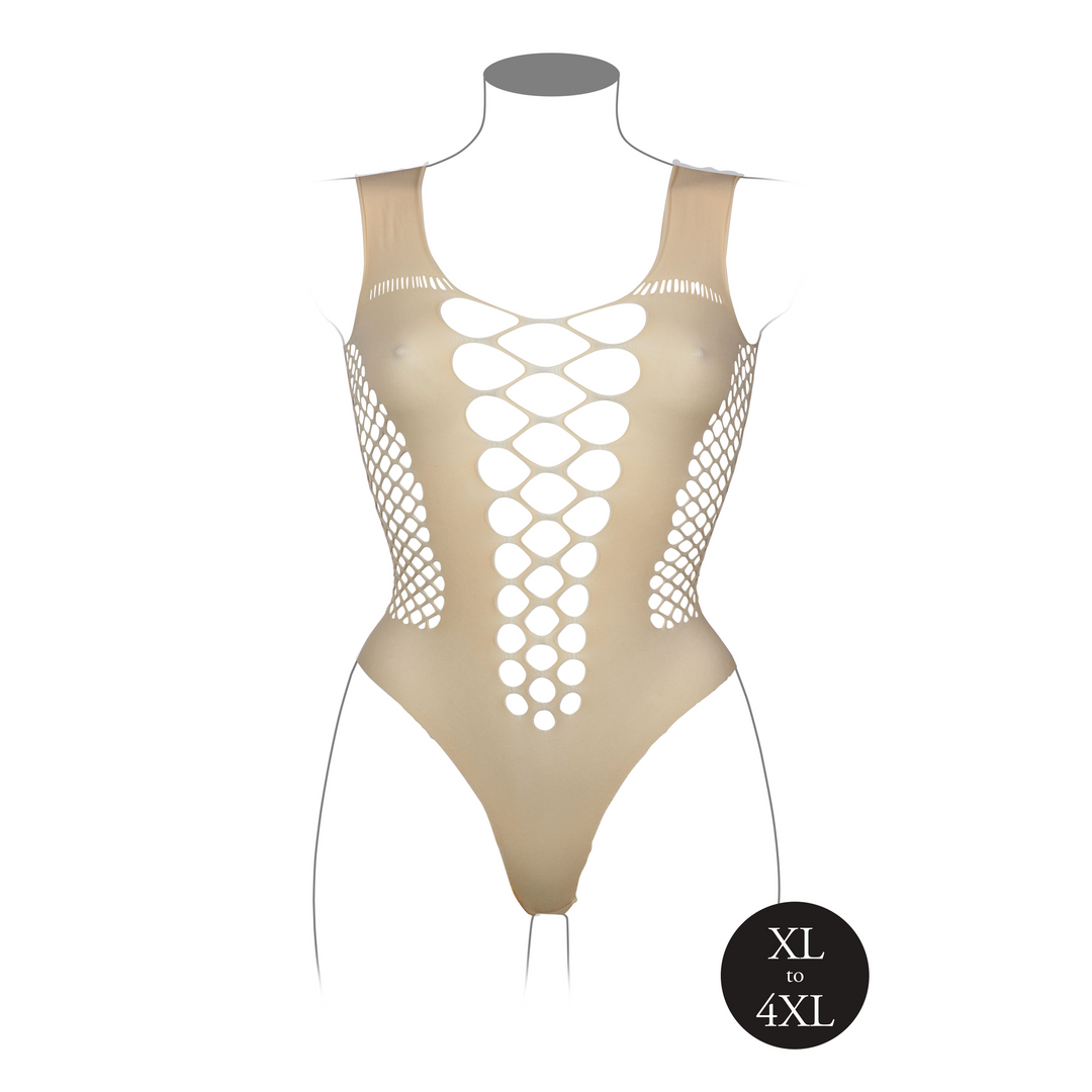 Body Neck Opaque Panels Queen – tamanhos grandes, nude | Le Désir