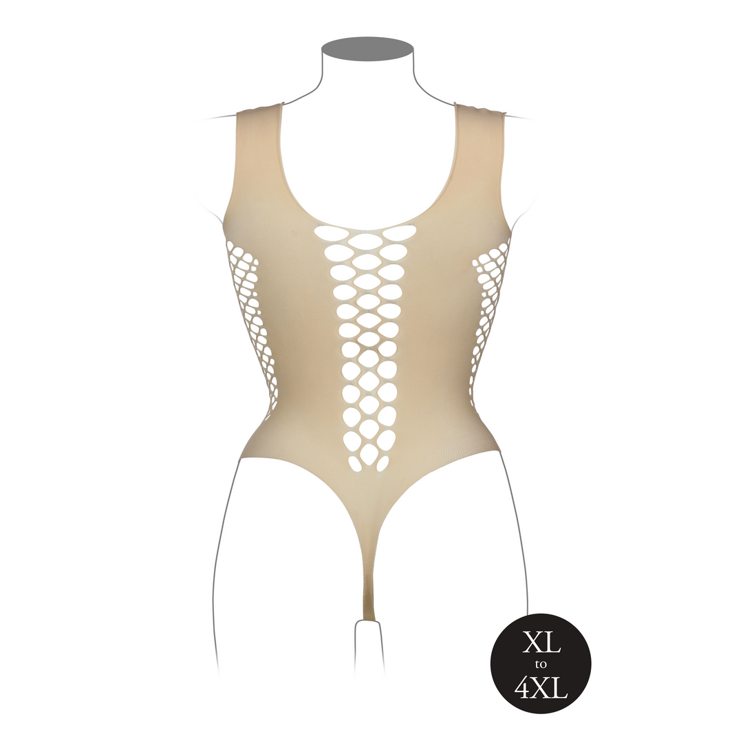 Body Neck Opaque Panels Queen – tamanhos grandes, nude | Le Désir