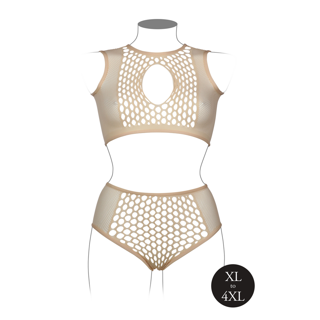 Ensemble de lingerie Duo Key Hole Queen – grandes tailles, nude | Le Désir
