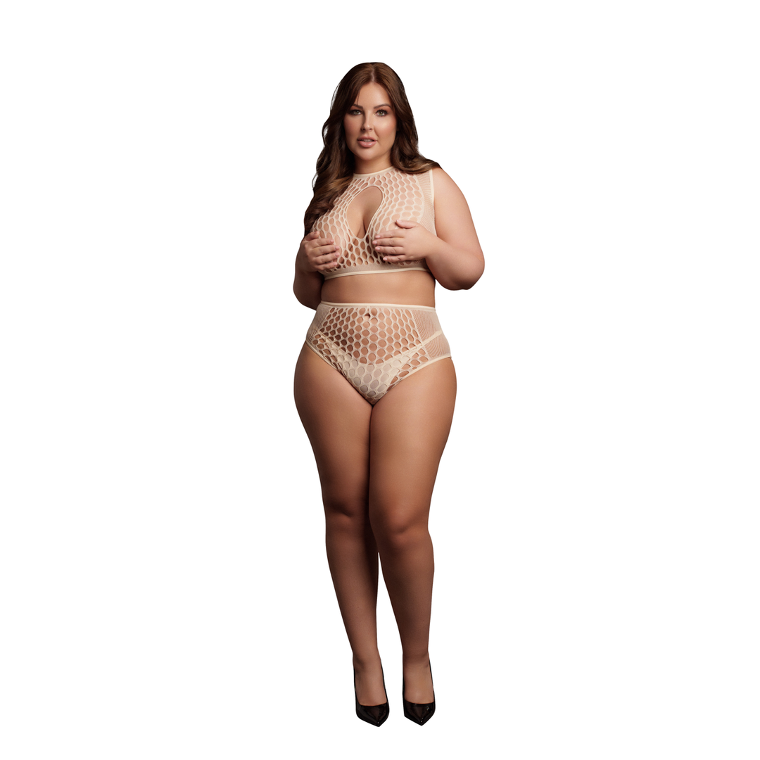 Ensemble de lingerie Duo Key Hole Queen – grandes tailles, nude | Le Désir