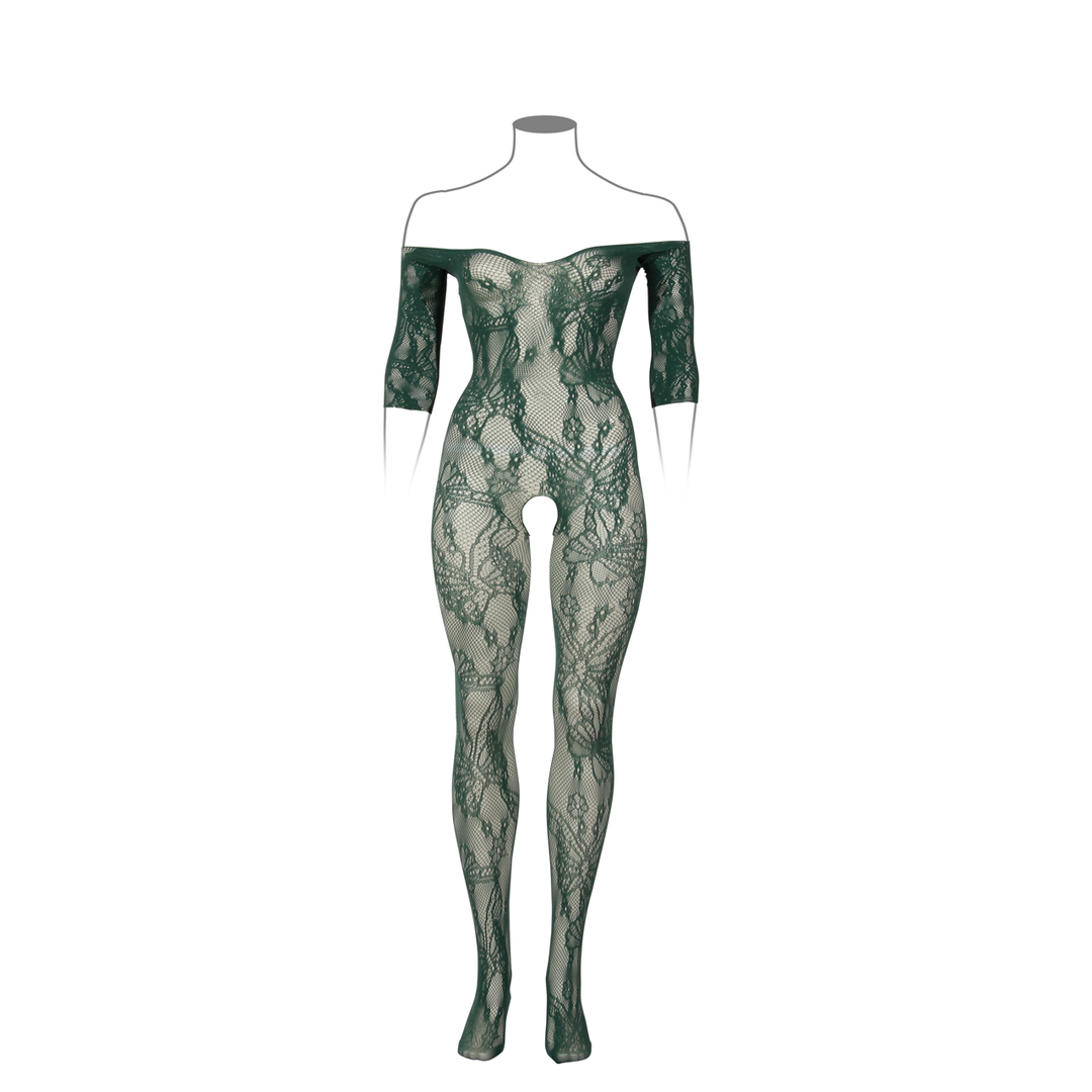 Catsuit Sleeved Queen – tamanhos grandes, verde | Le Désir