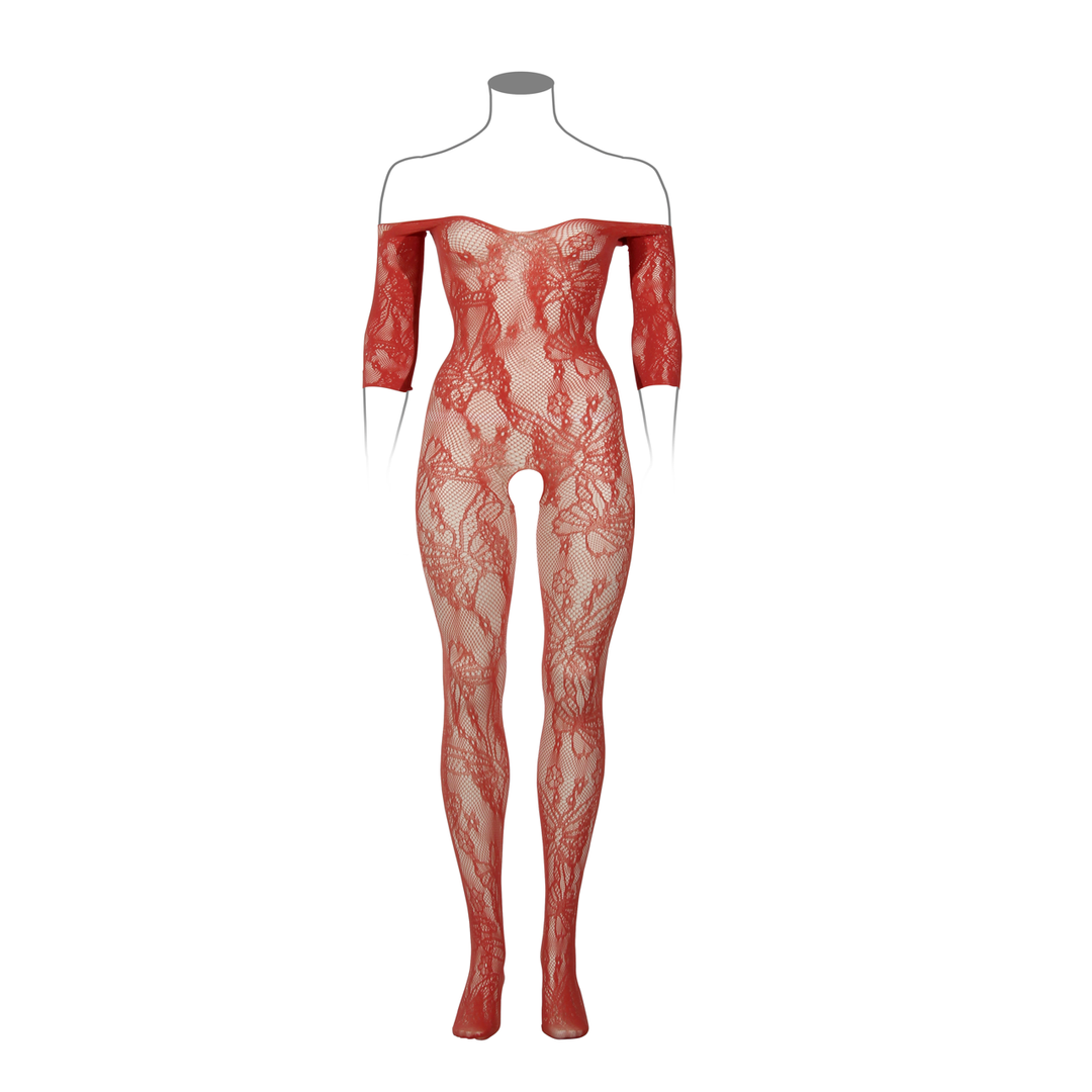 Catsuit Sleeved Queen – tamanhos grandes, vermelho | Le Désir