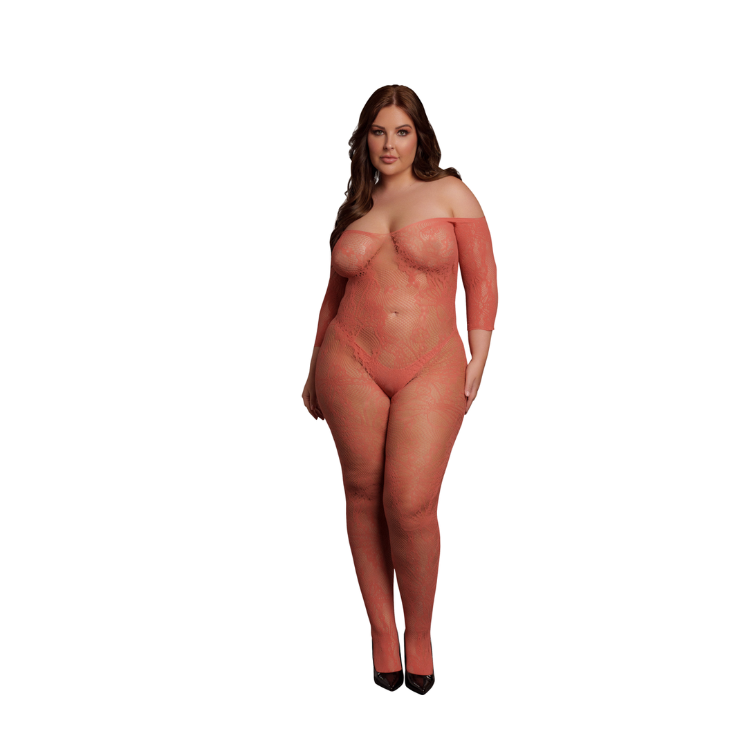 Catsuit Sleeved Queen – tamanhos grandes, vermelho | Le Désir