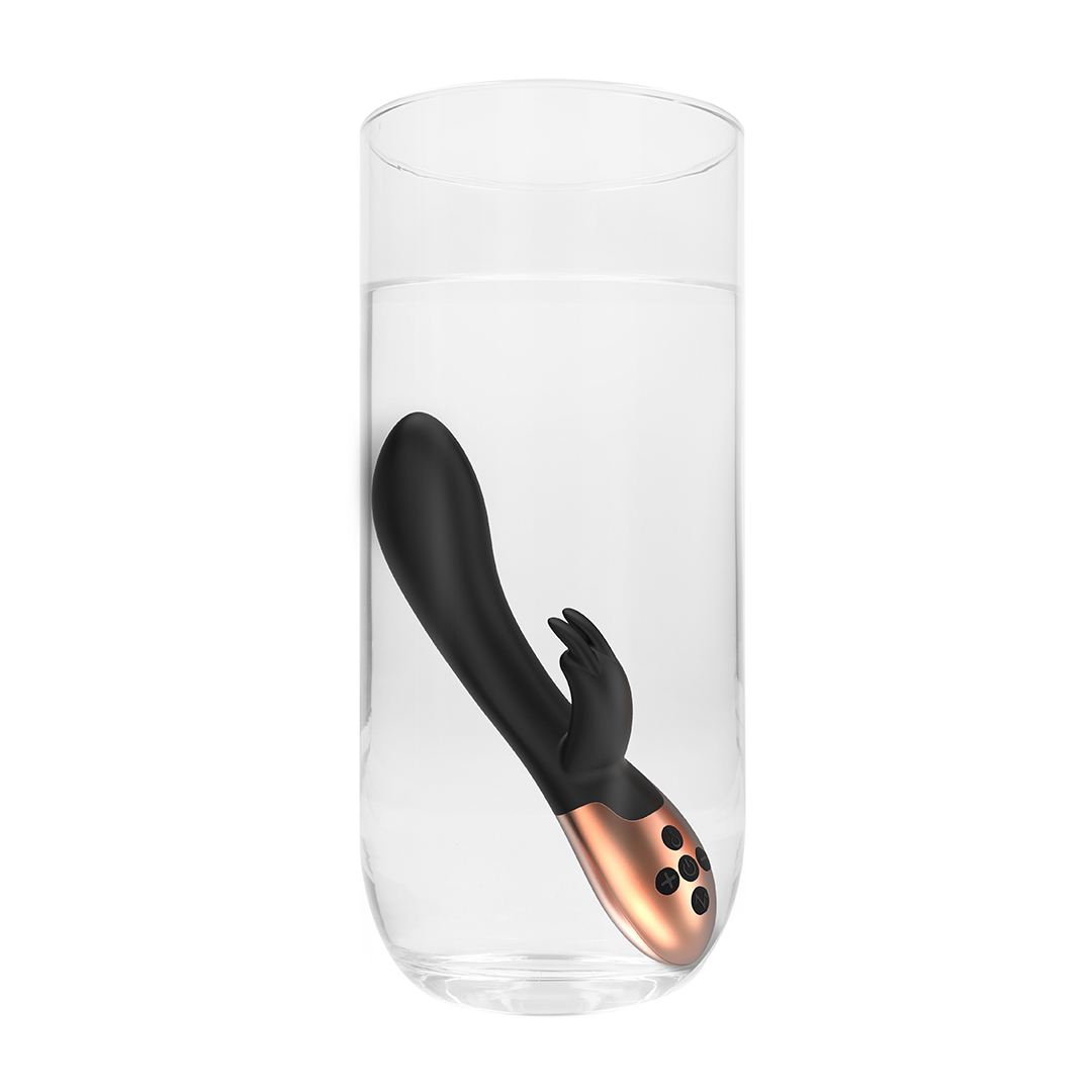 Rabbit vibrator Opulent 10 functions – heating, black | Elegance