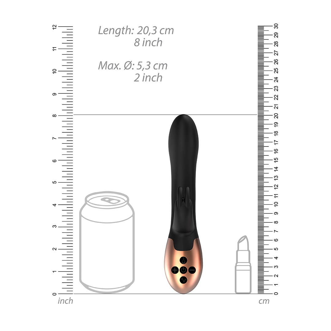 Rabbit vibrator Opulent 10 functions – heating, black | Elegance