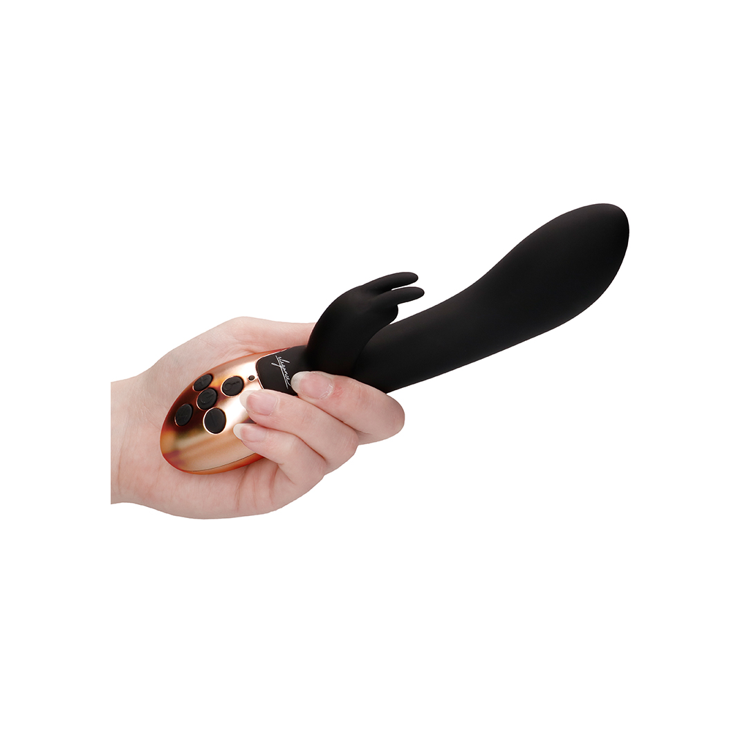 Rabbit vibrator Opulent 10 functions – heating, black | Elegance