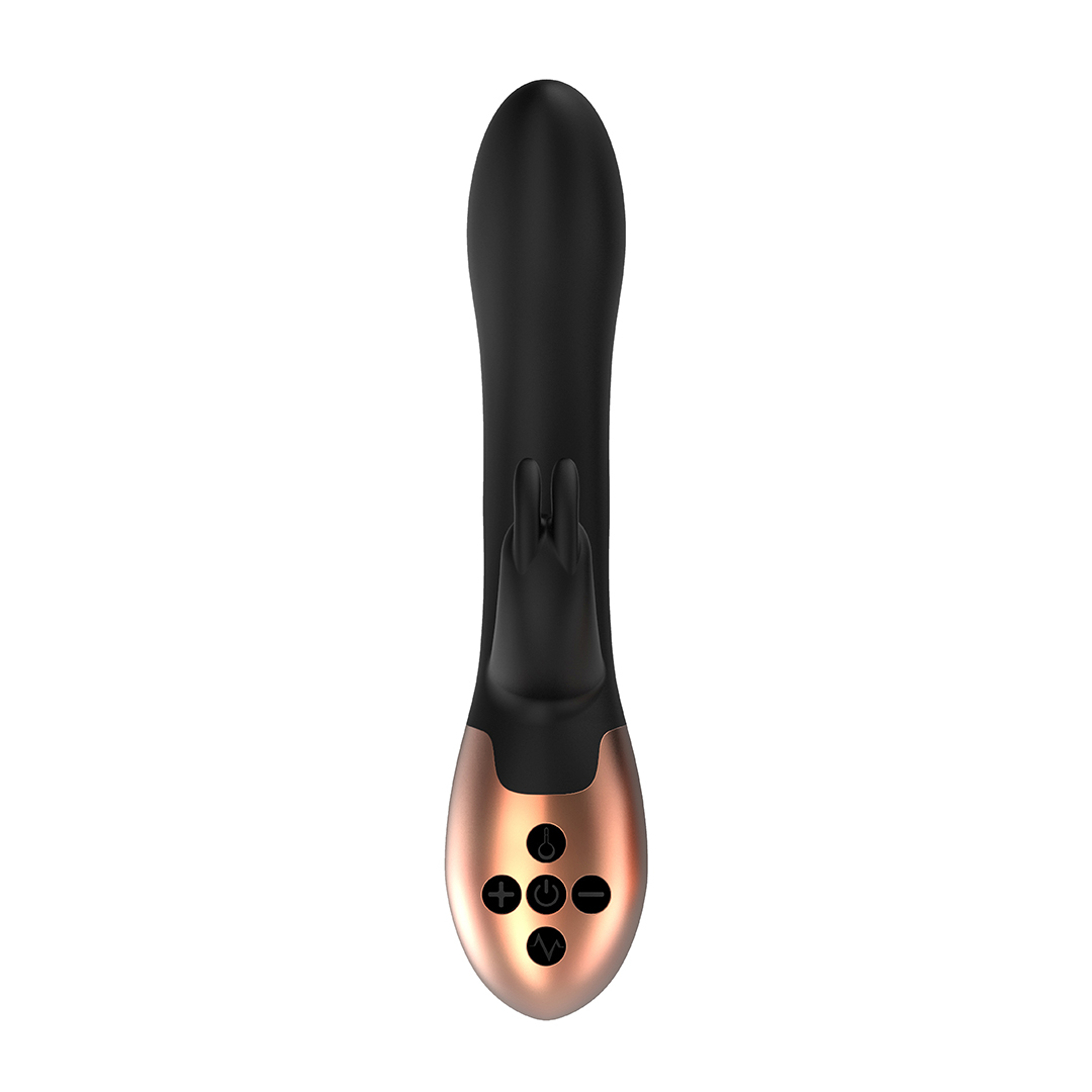 Rabbit vibrator Opulent 10 functions – heating, black | Elegance