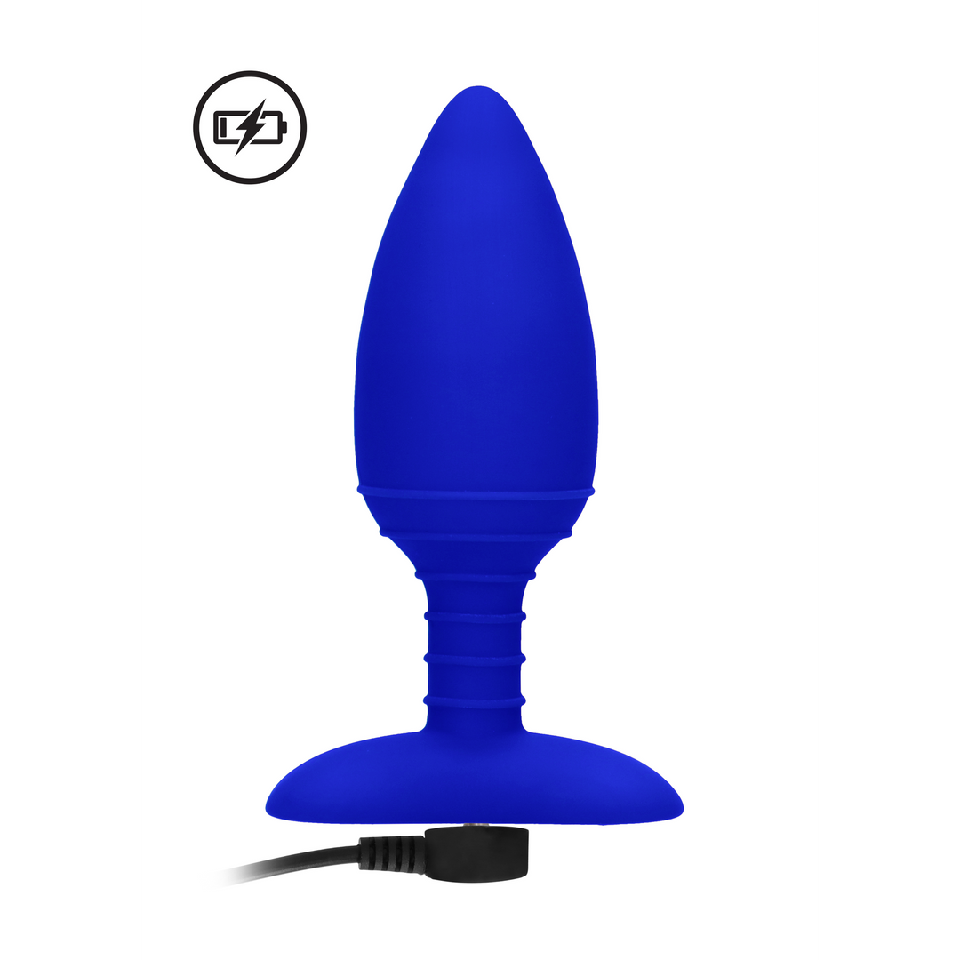 Plug anal 10 funciones – con calor, fosforescente, azul | Elegance