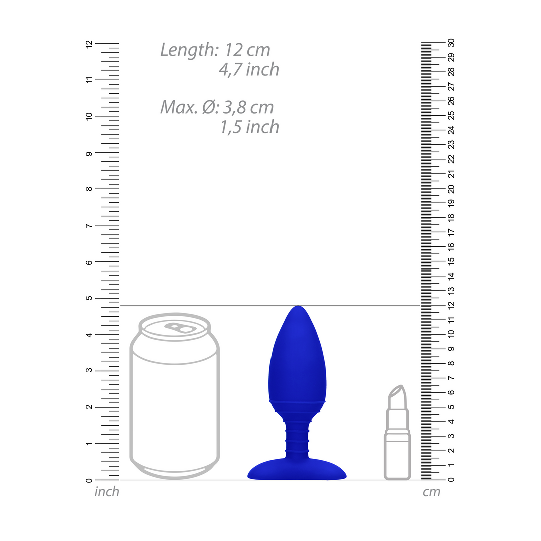 Plug anal 10 funciones – con calor, fosforescente, azul | Elegance