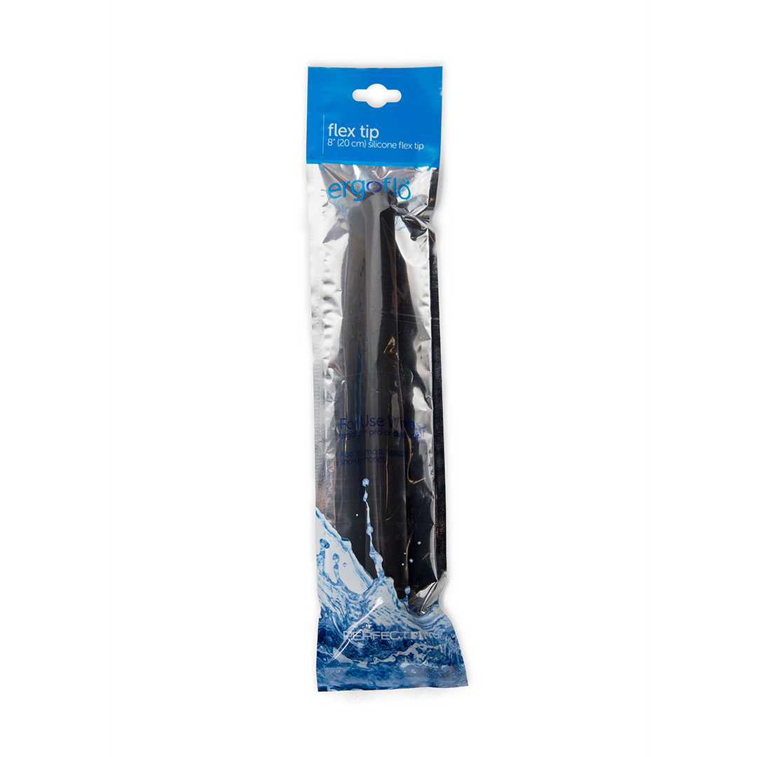 Ergoflo - Embout flexible en silicone pour douche anale - 8 / 20 cm - Noir