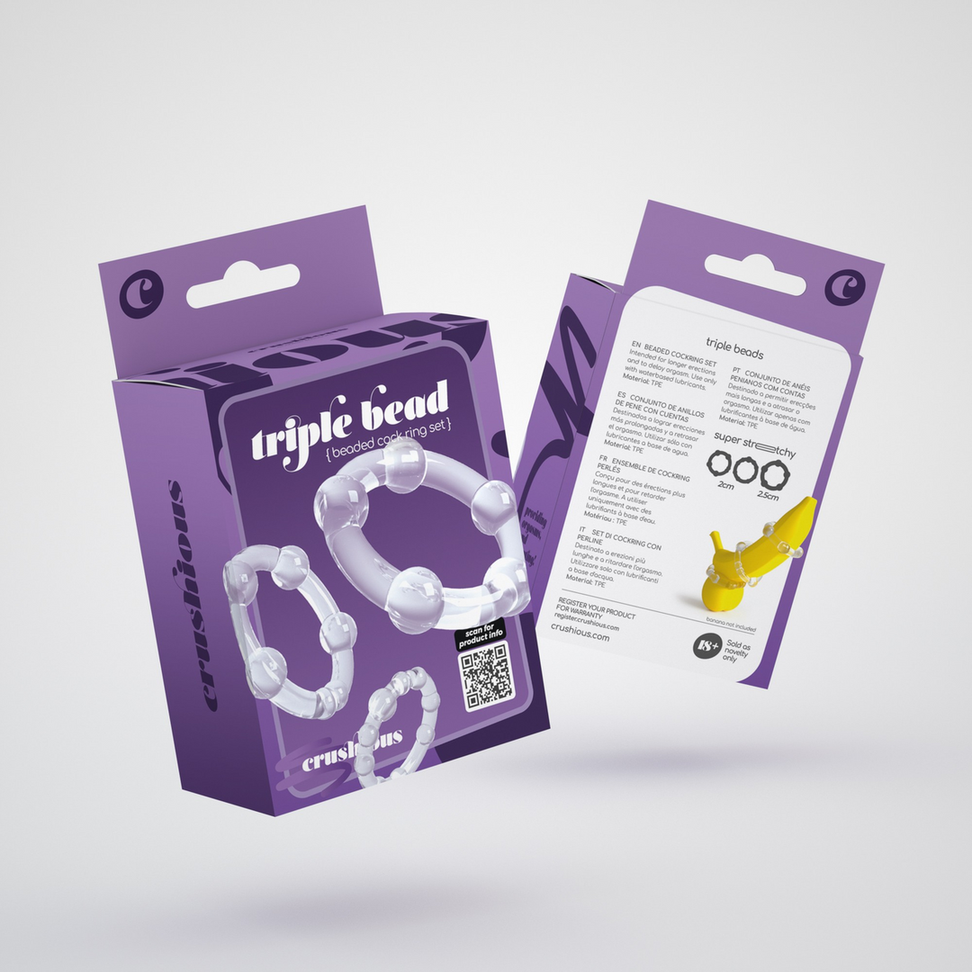 Triple Bead - Cockring Set - Clear