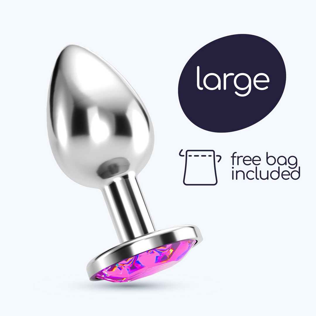 Butt plug Bijou 8.5 cm – jewelled, pink | Crushious