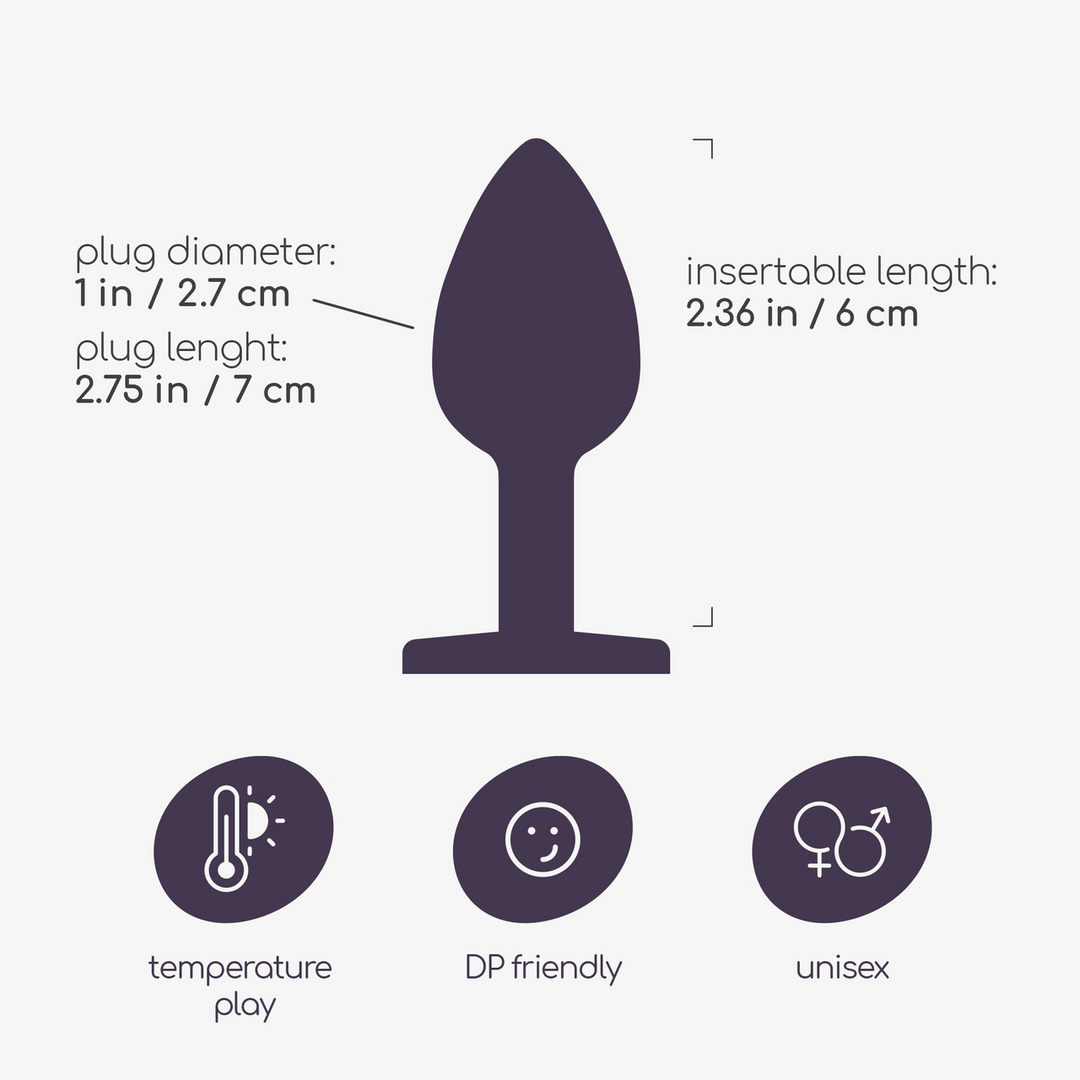 Plug anal Bijou – con joya, negro | Crushious
