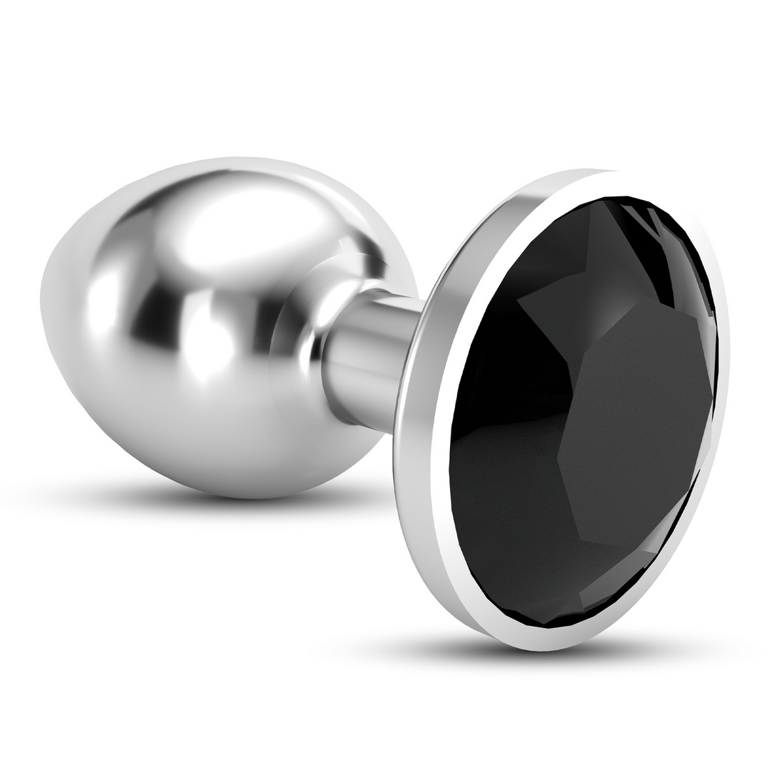 Plug anal Bijou 8.5 cm – con joya, negro | Crushious
