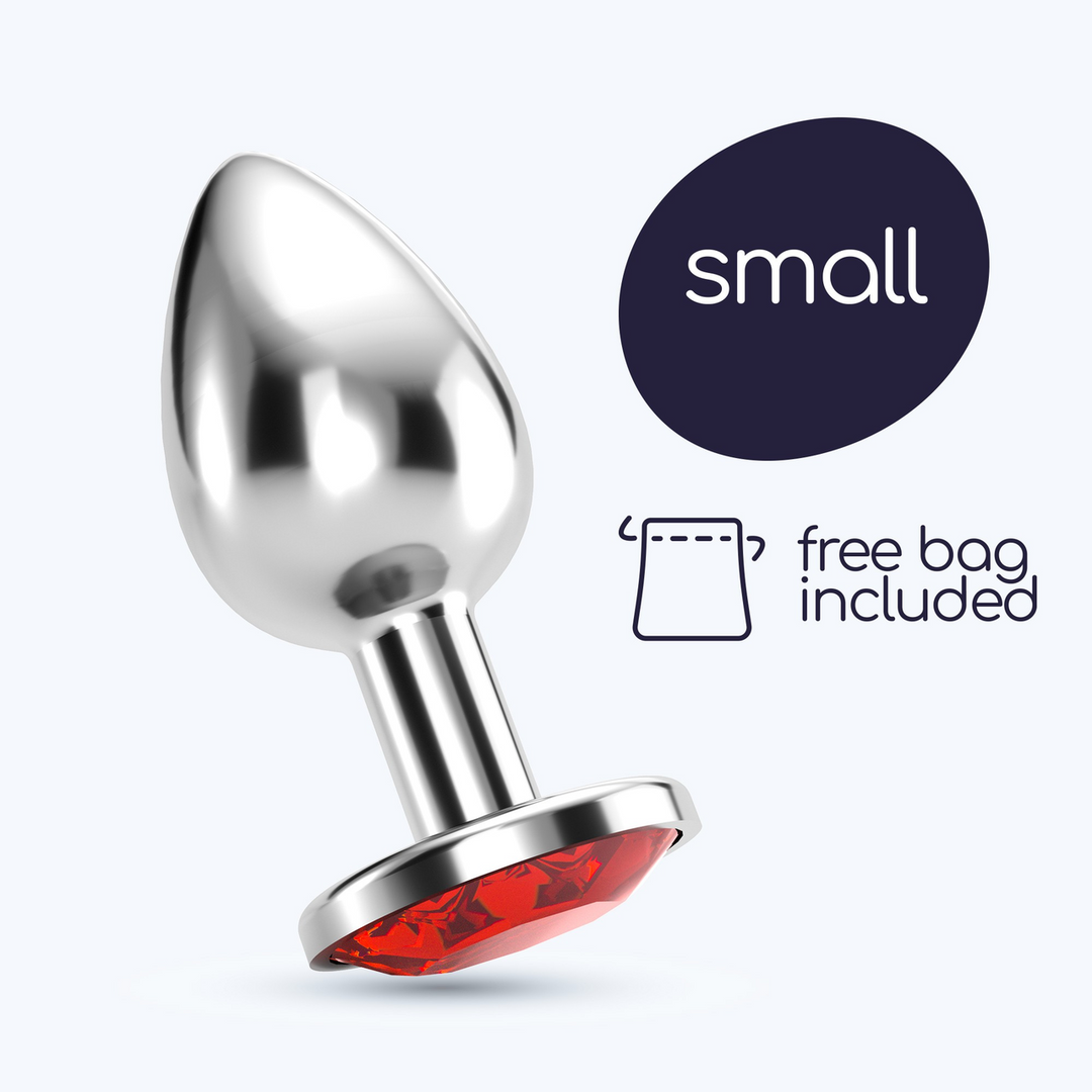 Plug anal Bijou – con joya, rojo | Crushious