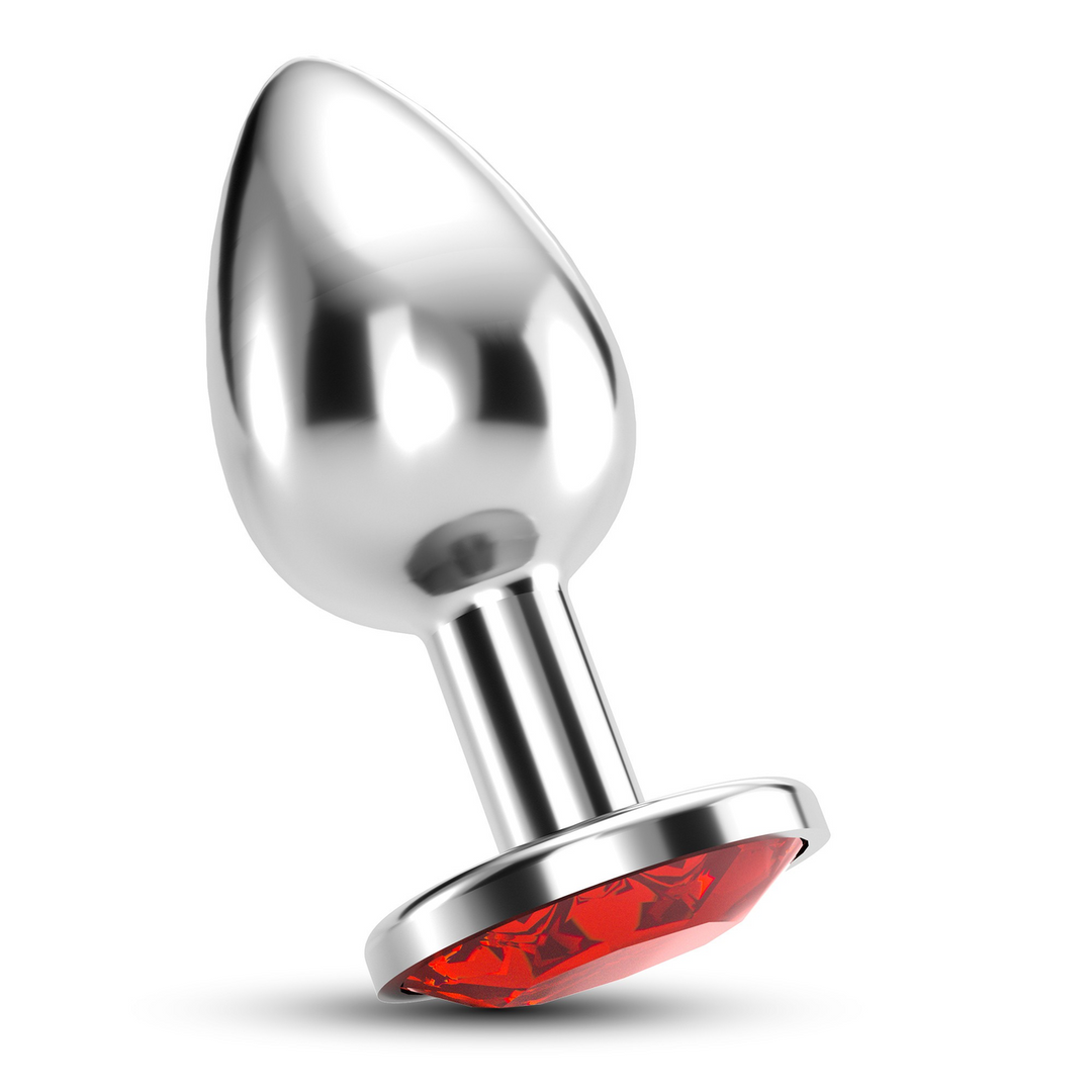 Plug anal Bijou 8.5 cm – con joya, rojo | Crushious