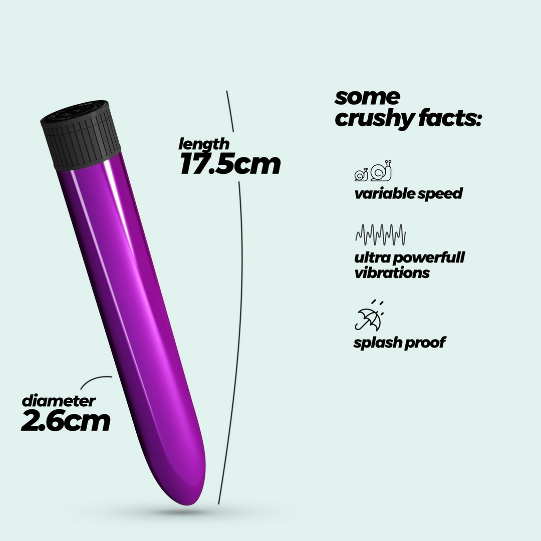 Classic vibrator 18 cm – purple | Crushious