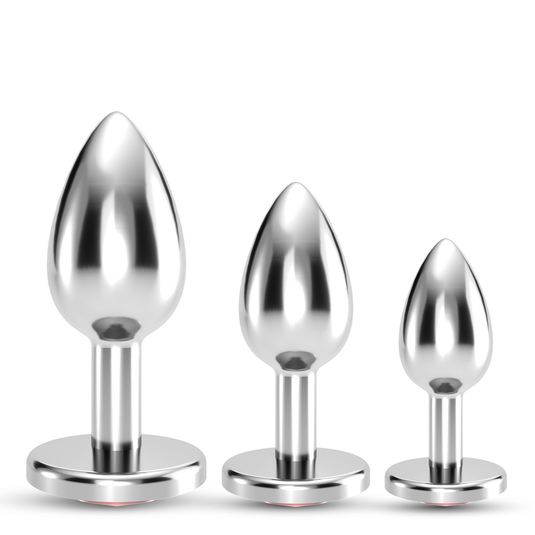 Plug anal Bijou Train Trio 8.5 cm – con joya, rojo | Crushious