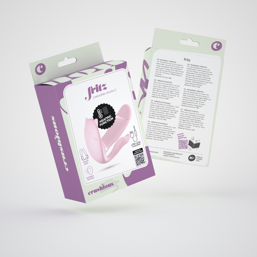 Fritz - Heating Wearable Vibrator with Remote Control - Pastel Pink