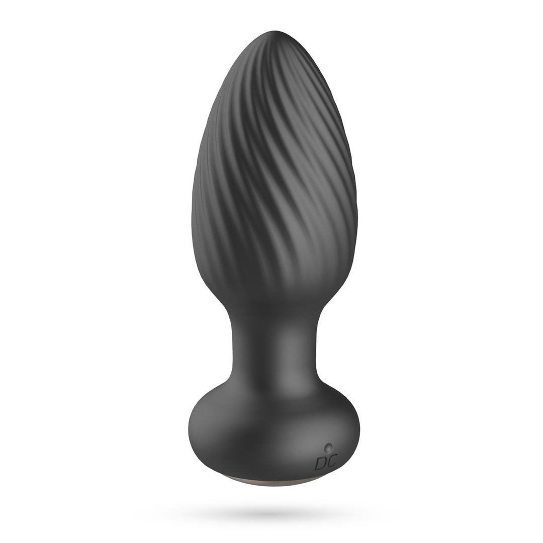Butt plug Twister 7 functions – rotating, remote control, black