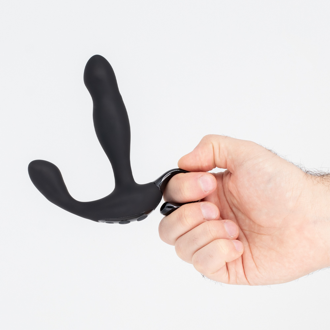 Prostate massager Loki 10 functions – remote control, rechargeable, black | Crushious