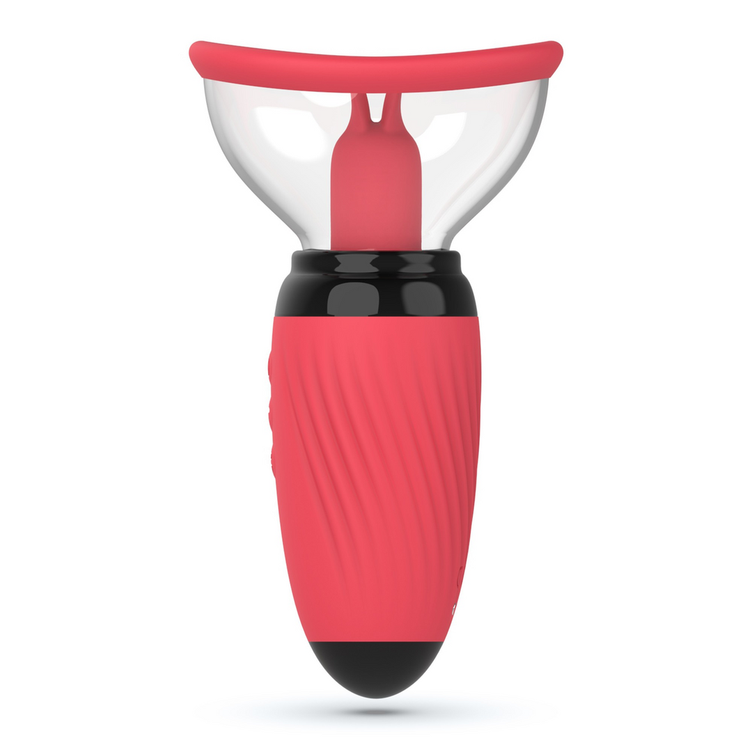 Pénisz pumpa Vulva 10 funkció – tapadókorongos, piros | Crushious
