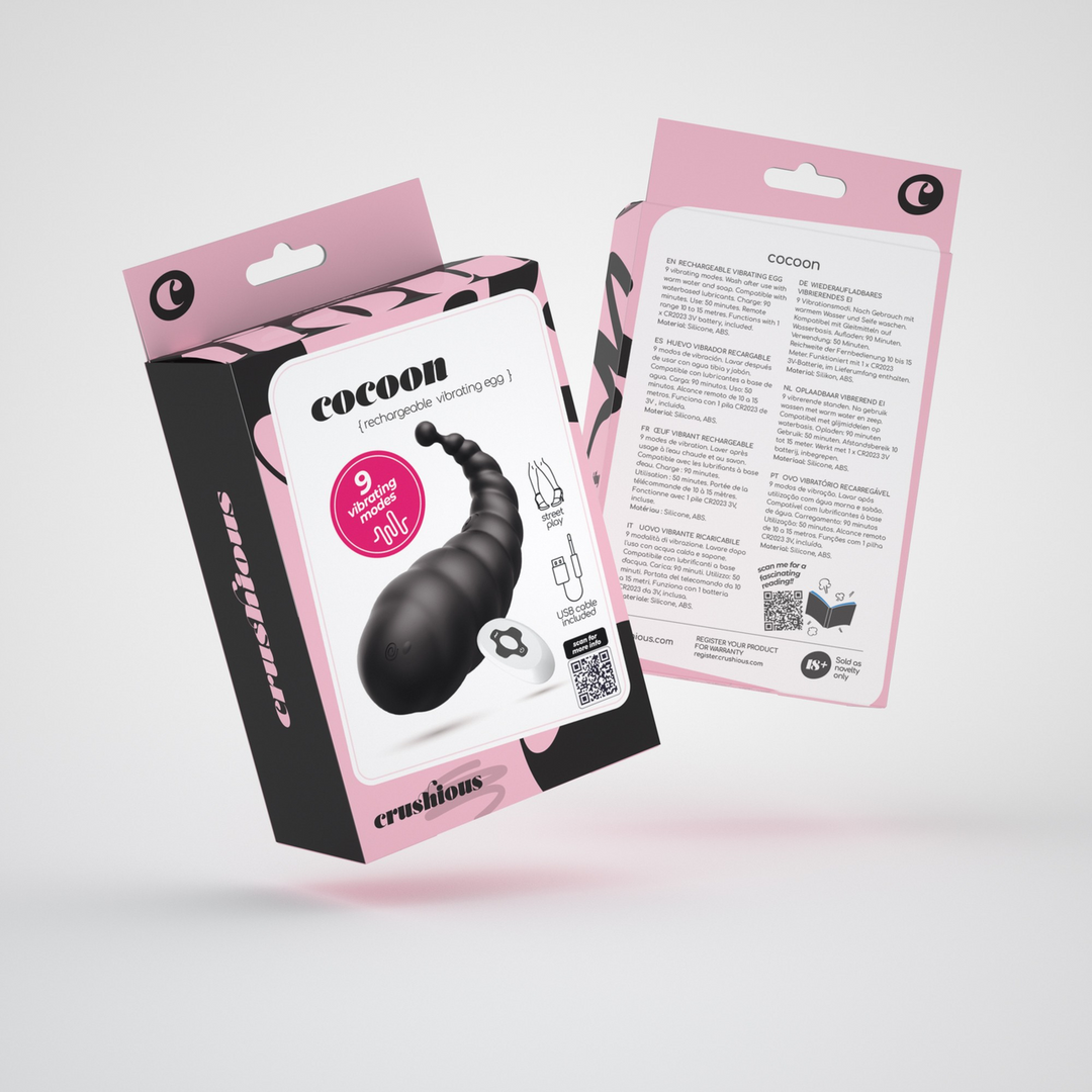 Cocoon - Rechargeable Vibrating Egg with Remote Control - Black